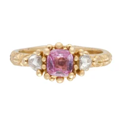 Tomfoolery Trilogy Diamond & Pink Sapphire Ring Hot
