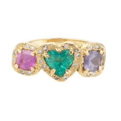 Tomfoolery Trilogy Emerald Heart Art Ring Clearance