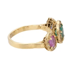 Tomfoolery Trilogy Emerald Heart Art Ring Clearance