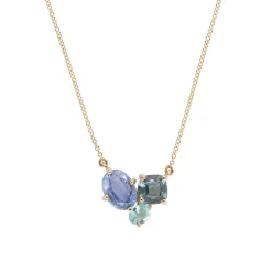 Tomfoolery TRIO Blue and Teal Sapphire & Paraiba Tourmaline Pendant Discount