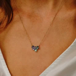 Tomfoolery TRIO Blue and Teal Sapphire & Paraiba Tourmaline Pendant Discount