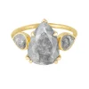 Tomfoolery TRIO Grey Salt And Pepper Pear Diamond Ring Clearance