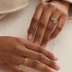 Tomfoolery TRIO Grey Salt And Pepper Pear Diamond Ring Clearance