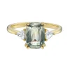 Tomfoolery TRIO Light Green Cushion Sapphire & Diamond Three Stone Ring Discount