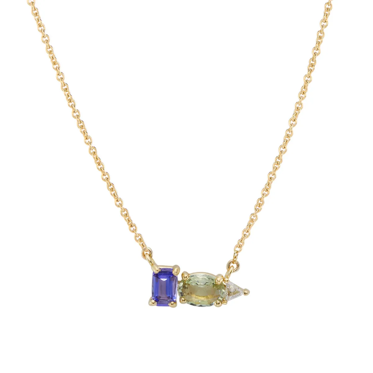 Tomfoolery TRIO Tanzanite, Sapphire & Trillion Diamond Pendant Best