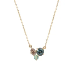 Tomfoolery TRIO Teal Sapphire, Champagne Diamond & Mint Tourmaline Pendant Online