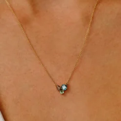 Tomfoolery TRIO Teal Sapphire, Champagne Diamond & Mint Tourmaline Pendant Online