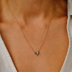 Tomfoolery TRIO Teal Sapphire, Champagne Diamond & Mint Tourmaline Pendant Online