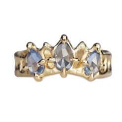 Tomfoolery Triple Blue Sapphire Mermaid Crown Ring Outlet