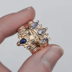Tomfoolery Triple Blue Sapphire Mermaid Crown Ring Outlet