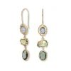 Tomfoolery Triple Drop Earrings in Cool Rainbow Sapphires Clearance