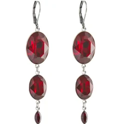 Tomfoolery Triple Drop Oval Crystal Flip Hook Earrings Outlet