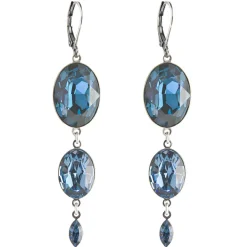Tomfoolery Triple Drop Oval Crystal Flip Hook Earrings Outlet