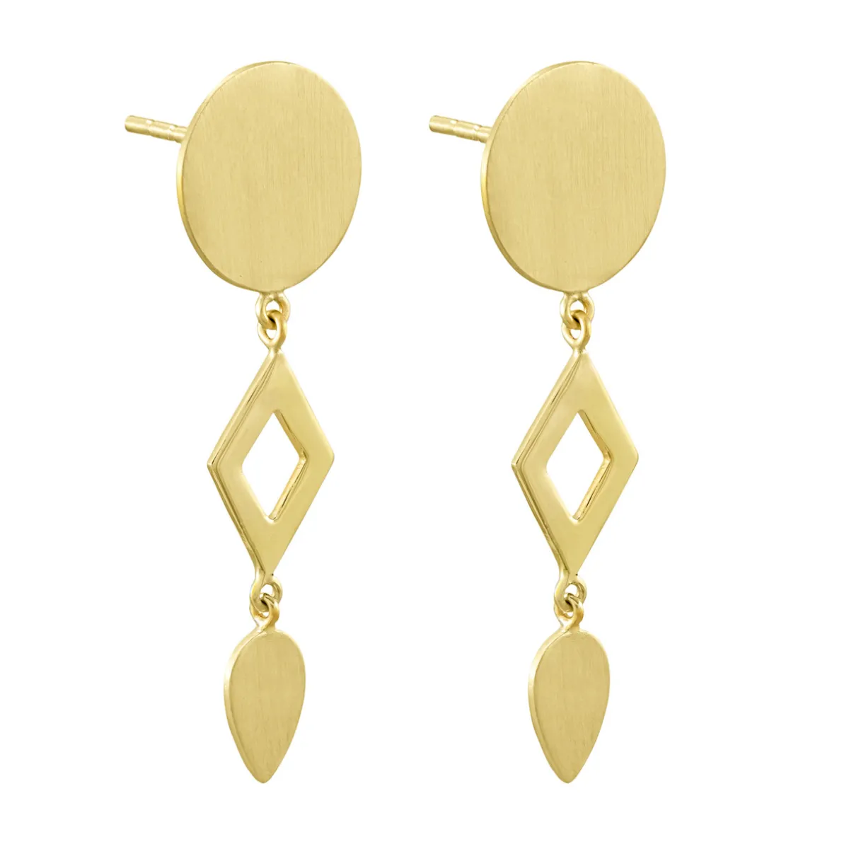 Tomfoolery Triple Frame Diamond Drop Earrings New