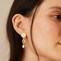 Tomfoolery Triple Frame Diamond Drop Earrings New