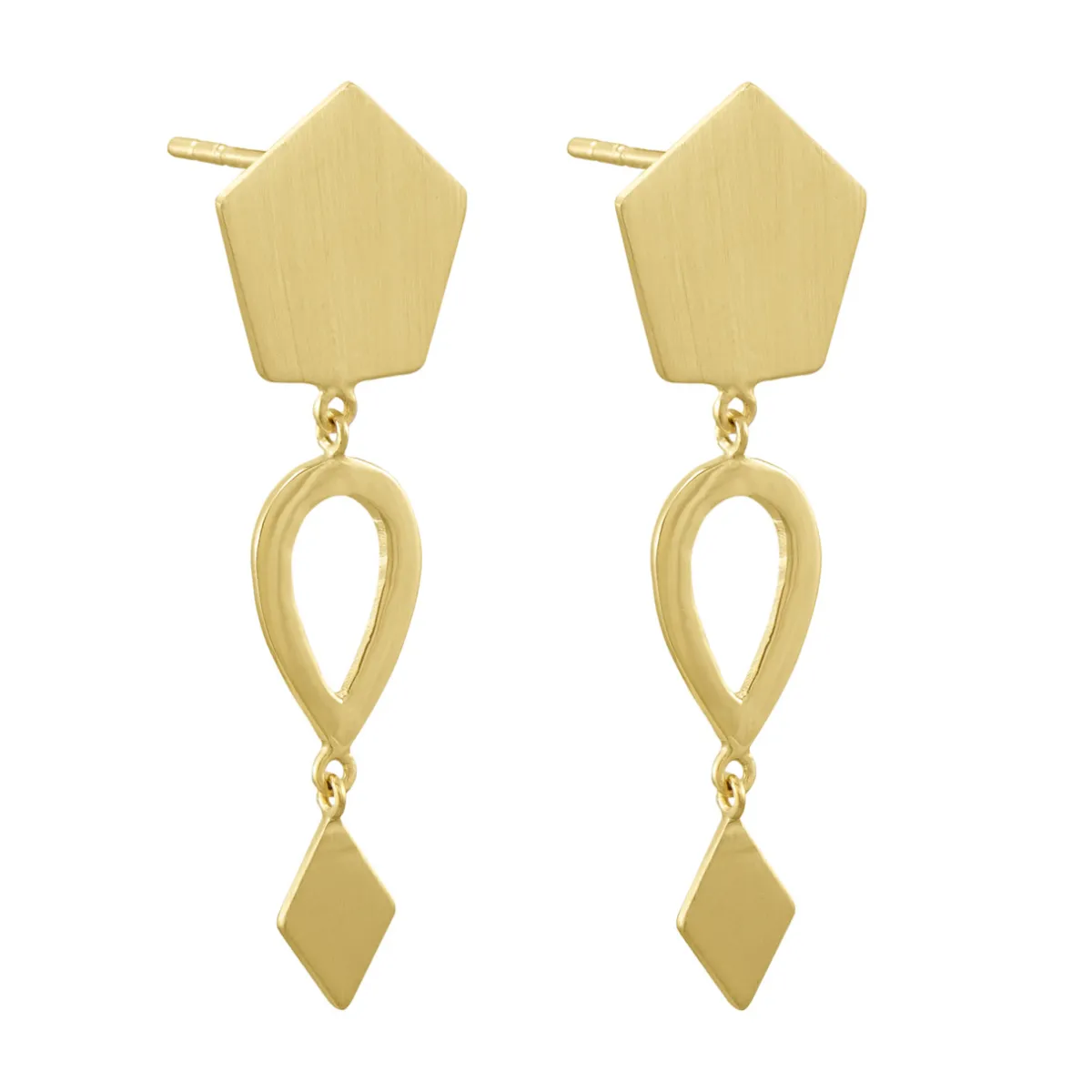 Tomfoolery Triple Frame Pear Drop Earrings Outlet
