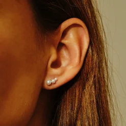 Tomfoolery Triple Graduated Pearl Studs Clearance
