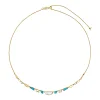 Tomfoolery Turquoise & Mother Of Pearl Tesserae Necklace Clearance