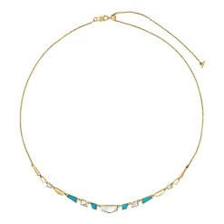 Tomfoolery Turquoise & Mother Of Pearl Tesserae Necklace Clearance