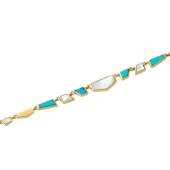 Tomfoolery Turquoise & Mother Of Pearl Tesserae Necklace Clearance