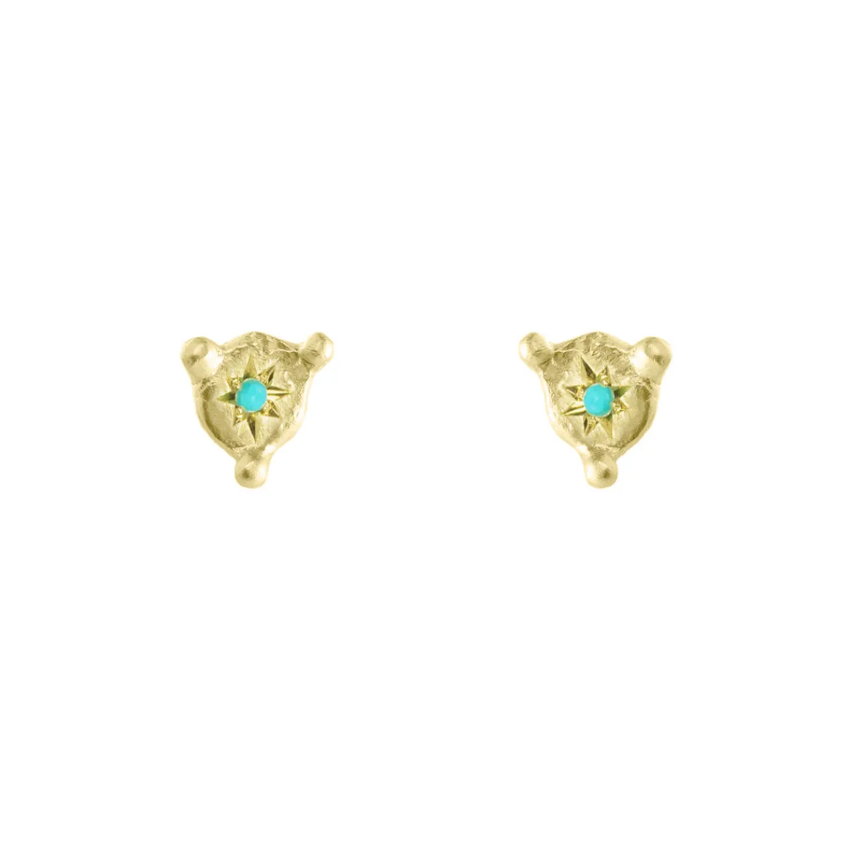 Tomfoolery Turquoise and Gold Small Star Studs Outlet