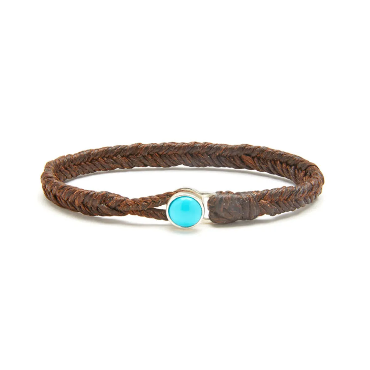 Tomfoolery Turquoise Button Fishtail Bracelet in Chocolate Clearance