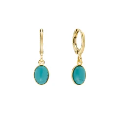 Tomfoolery Turquoise Cabochon Hoops Online