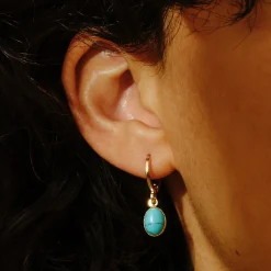 Tomfoolery Turquoise Cabochon Hoops Online