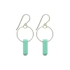 Tomfoolery Turquoise Glass Bead Deco Hoop Earrings New