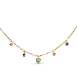 Tomfoolery “Tutti Frutti” Mixed Sapphire Necklace New