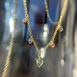 Tomfoolery “Tutti Frutti” Mixed Sapphire Necklace New