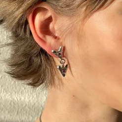 Tomfoolery Twin Sapphire Heart Drop Earrings Outlet