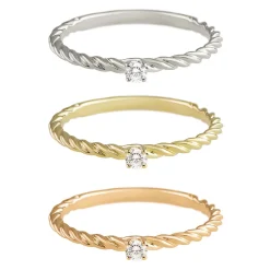 Tomfoolery Twisted Diamond Solitaire Ring Discount