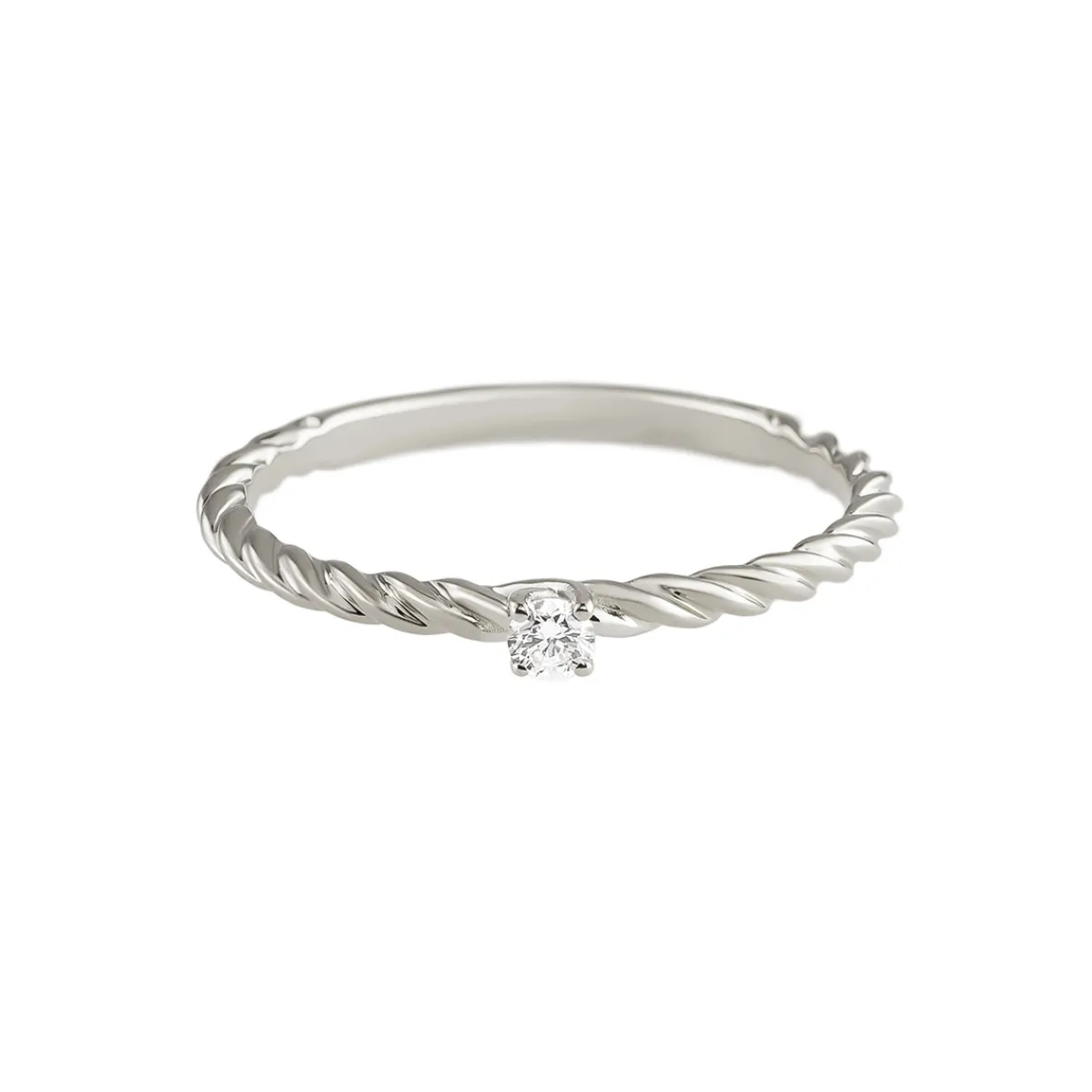 Tomfoolery Twisted Diamond Solitaire Ring Discount