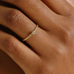 Tomfoolery Twisted Diamond Solitaire Ring Discount