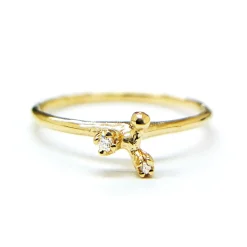 Tomfoolery Two Diamond & 14ct Yellow Gold Tripod Ring Best