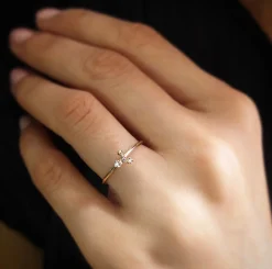 Tomfoolery Two Diamond & 14ct Yellow Gold Tripod Ring Best