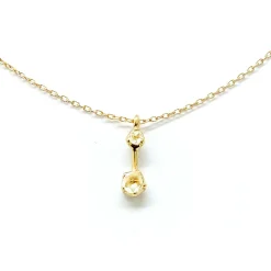 Tomfoolery Two Rose Cut Diamonds & 14ct Yellow Gold Pendant Clearance