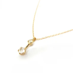 Tomfoolery Two Rose Cut Diamonds & 14ct Yellow Gold Pendant Clearance