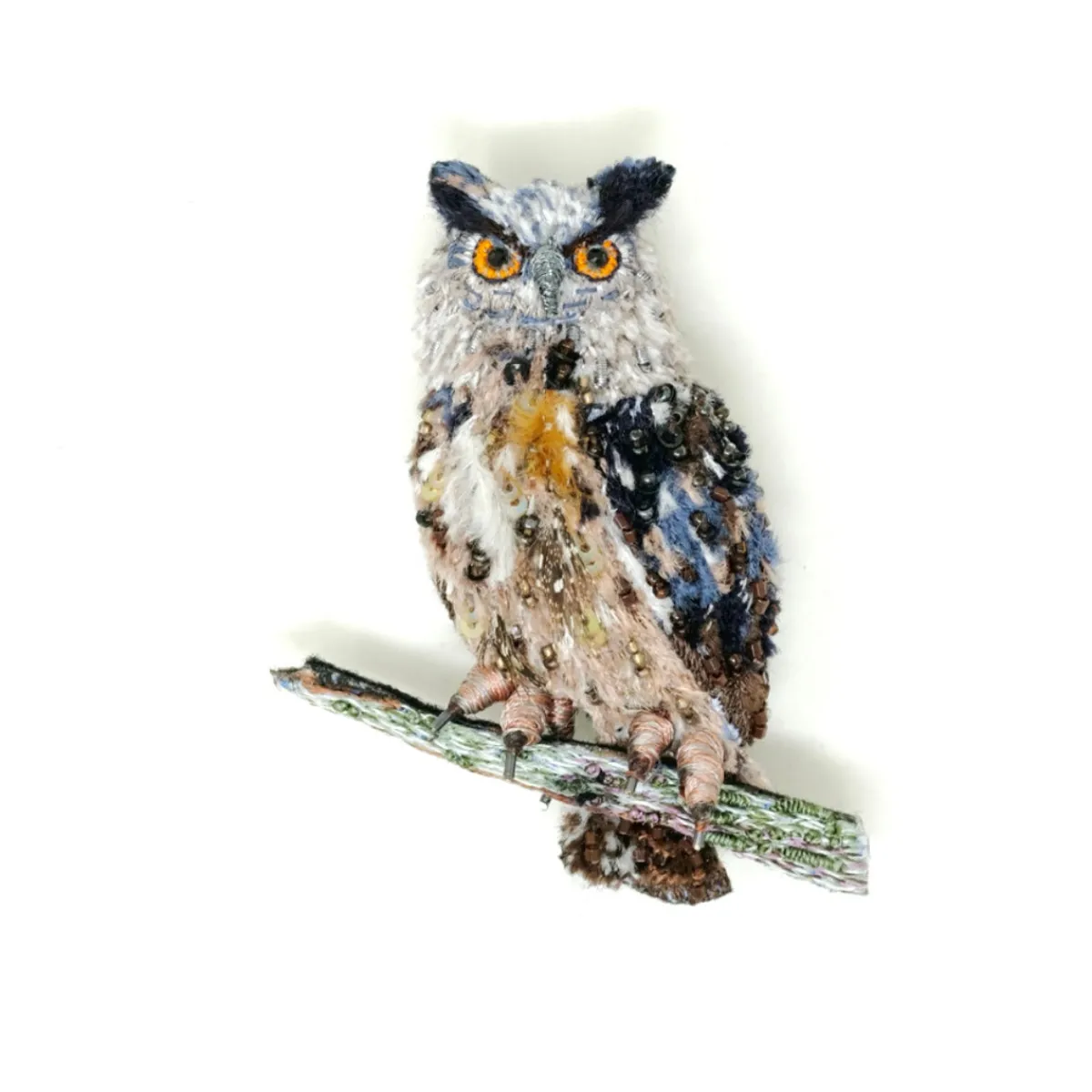Tomfoolery Uhu Owl Beaded Sequin Brooch Outlet