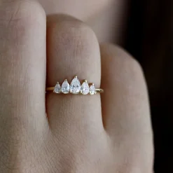 Tomfoolery Unique Pear Diamond Engagement Ring – Five Diamond Ring Hot