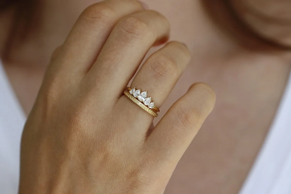 Tomfoolery Unique Pear Diamond Engagement Ring – Five Diamond Ring Hot