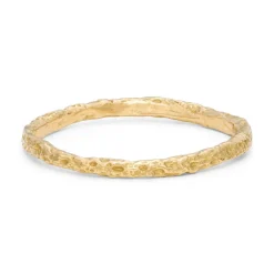 Tomfoolery Urchin Skinny Textured 18ct Yellow Gold Wedding Band Discount