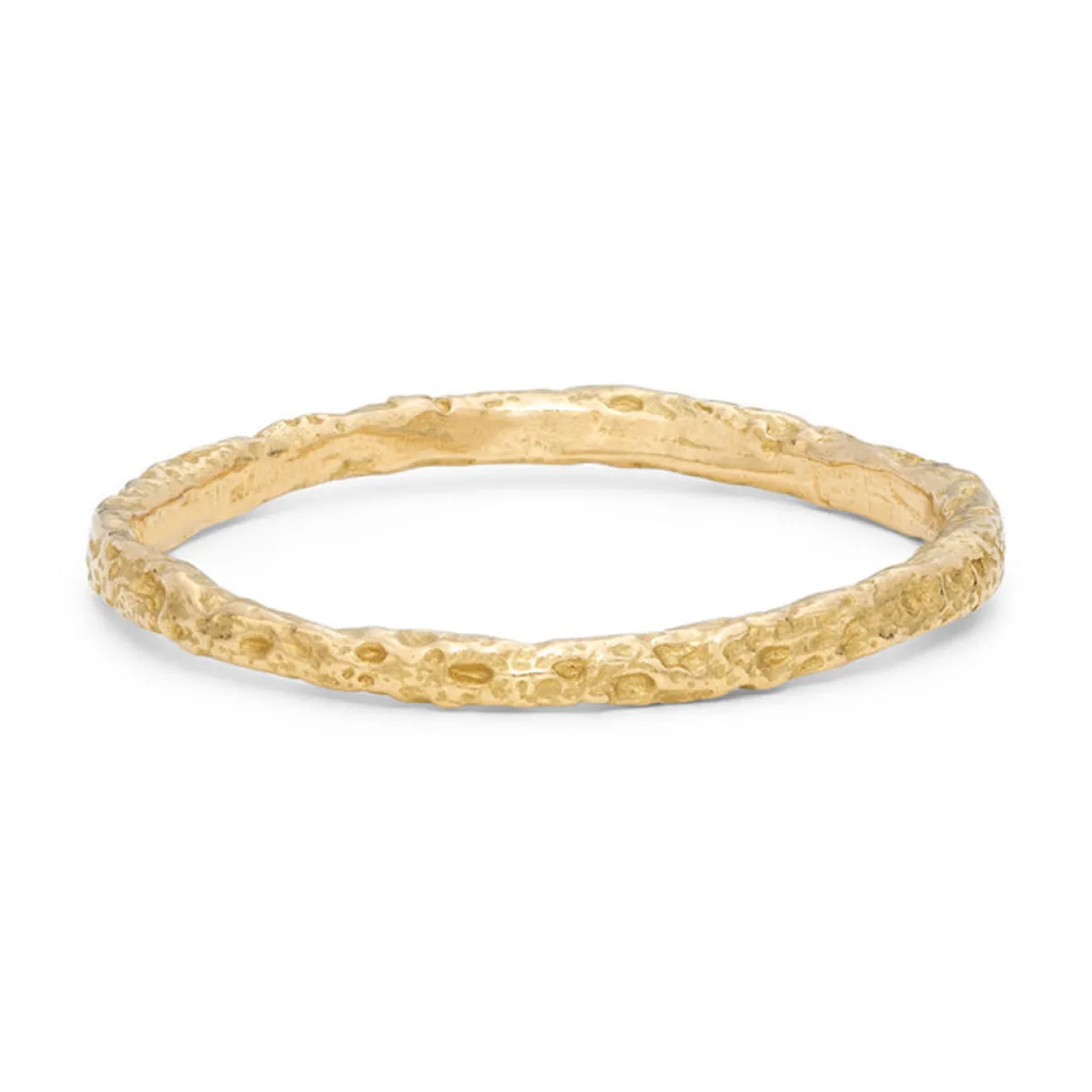 Tomfoolery Urchin Skinny Textured 18ct Yellow Gold Wedding Band Discount