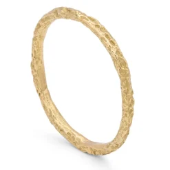Tomfoolery Urchin Skinny Textured 18ct Yellow Gold Wedding Band Discount