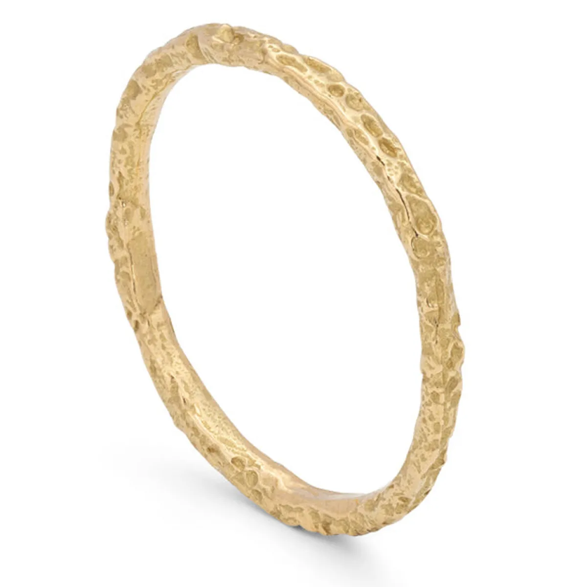 Tomfoolery Urchin Skinny Textured 18ct Yellow Gold Wedding Band Discount