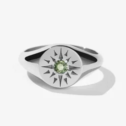 Tomfoolery Ursa Signet Ring with Green Sapphire Fashion