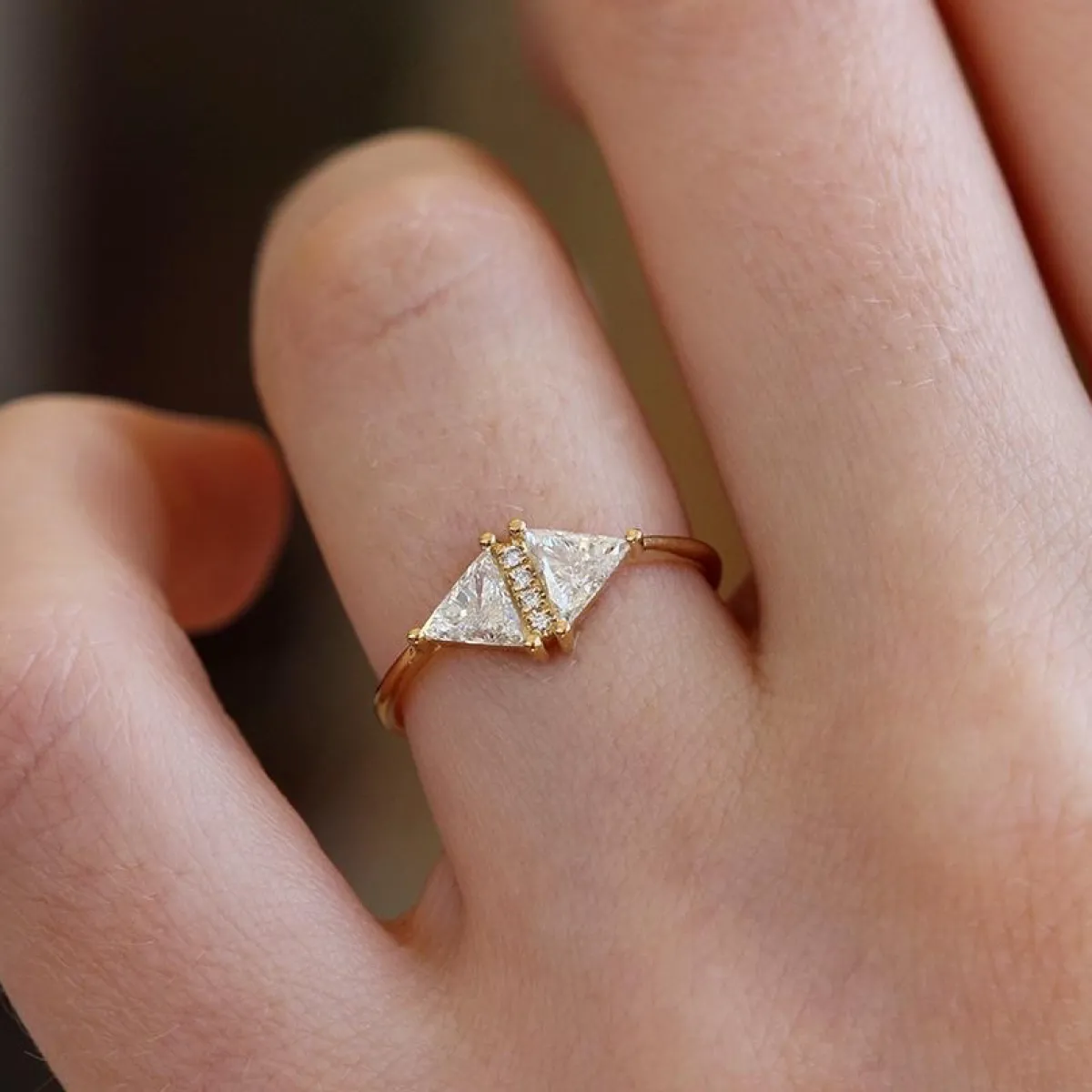 Tomfoolery Vintage Diamond Triangle Ring Sale