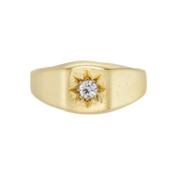 Tomfoolery Vintage Star-Set Diamond Signet Ring Online