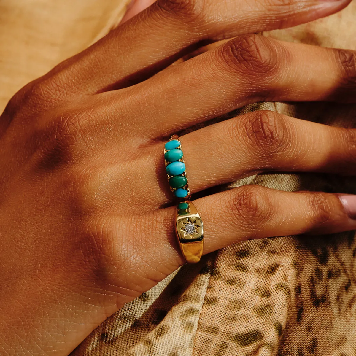Tomfoolery Vintage Star-Set Diamond Signet Ring Online
